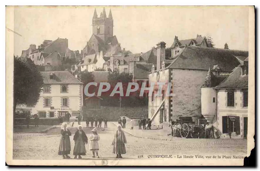 Quimperlé - Die Oberstadt, Ansicht vom Nationalplatz — anonymer Verlag, Nr. 458 - Vorderseite