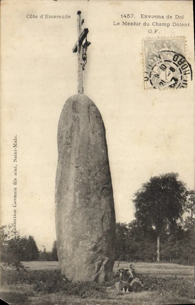 Der Menhir von Champ Dolent — Umgebung von Dol — Sammlung Germain fils, Saint-Malo - Vorderseite