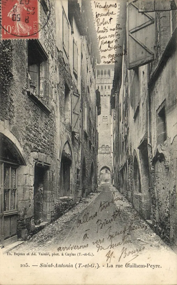 Saint-Antonin (Tarn-et-Garonne) — Straße Guilhem-Peyre — Th. Dejean & Ad. Vaissié, Foto von Caylus (T.-et-G.) - Vorderseite