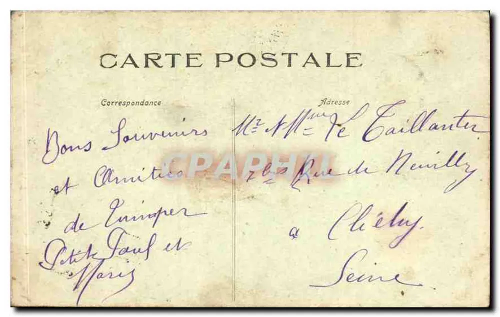 Dois crianças em trajes bretones — Coleção Villard, Quhinpei — n° 4031 - Verso