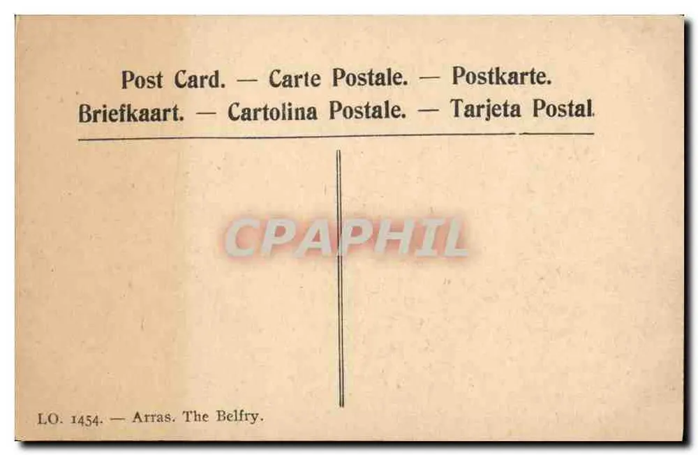 Arras. O Sino — Ruínas após 1940 — LO. 1454 - Verso