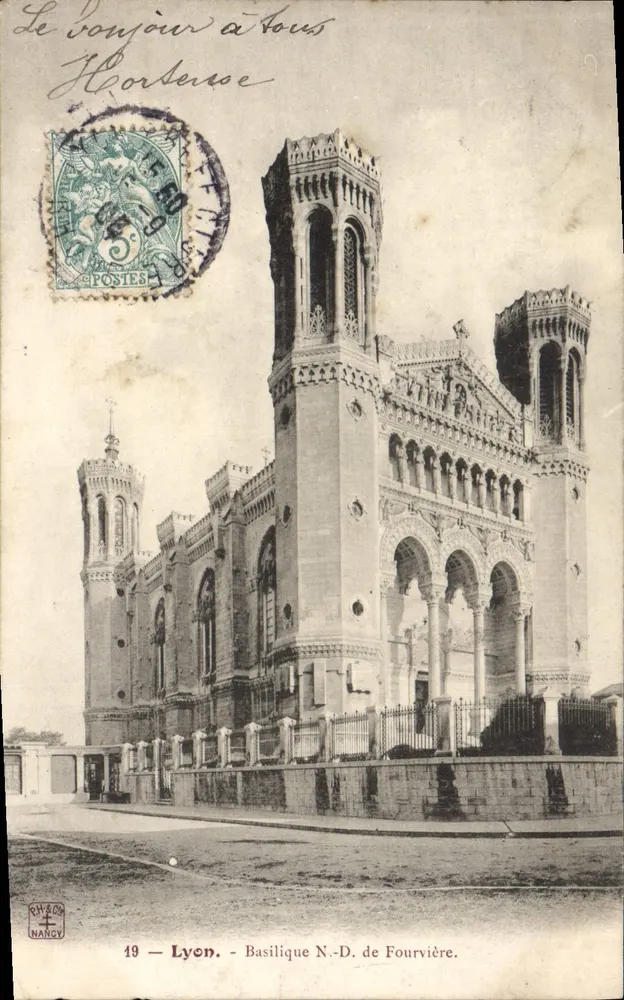 Lyon — Basílica N.-D. de Fourvière — editor NANCY, n°19 - Frente