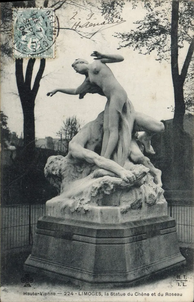 Limoges — Die Statue des Eichbaums und des Rohrs — M. T. I. L. - Vorderseite