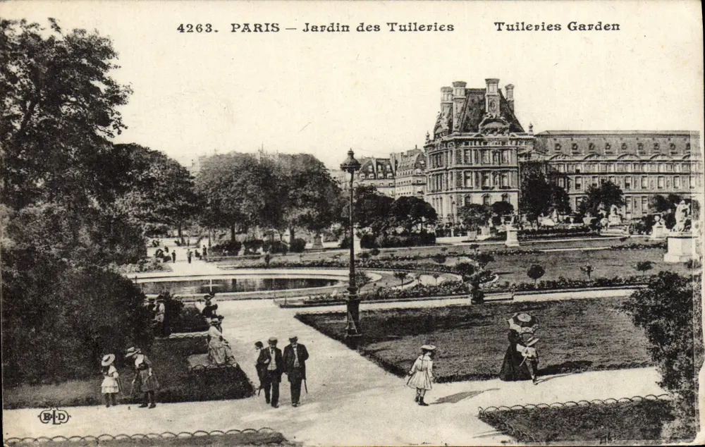 PARIS — Jardim das Tuileries — Editor B.D. n° 4263 - Frente