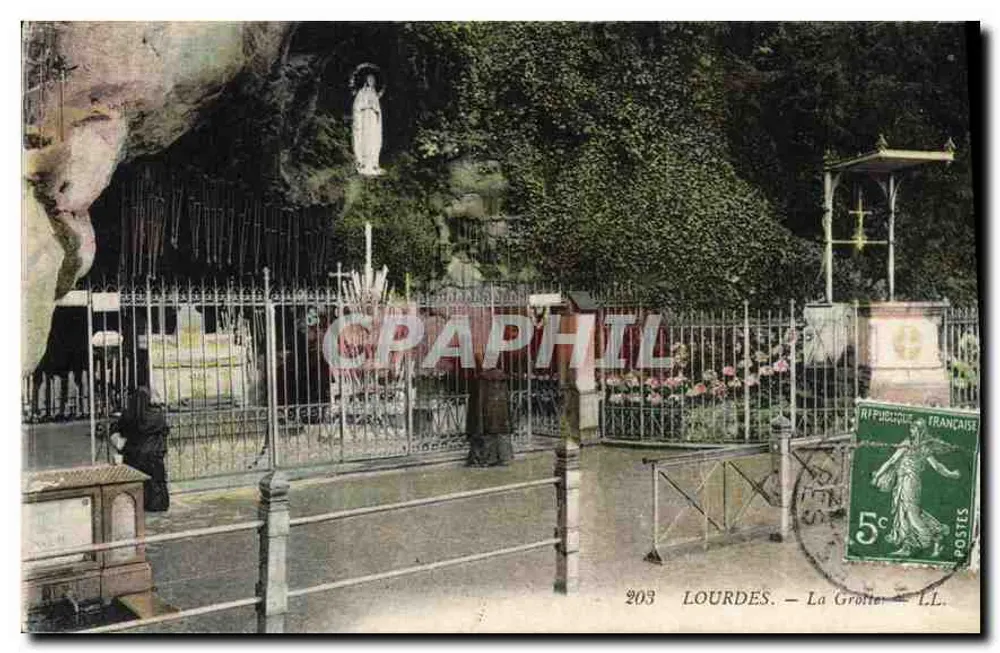 Lourdes — A Gruta — Editor L.L. n°203 - Frente