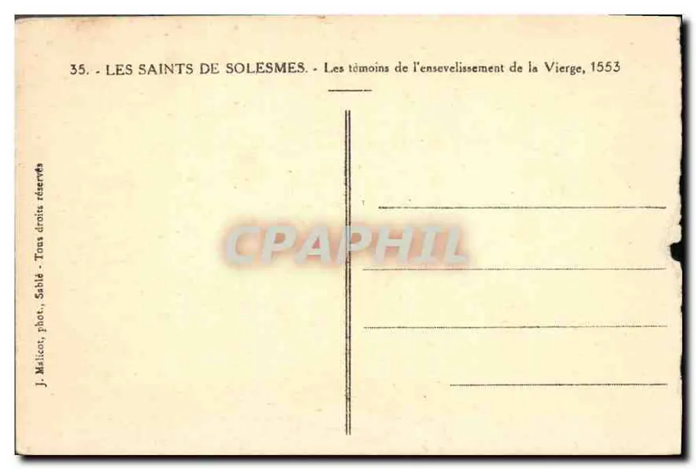 Os santos de Solesmes — Os testemunhas do enterro da Virgem, 1553 - Verso