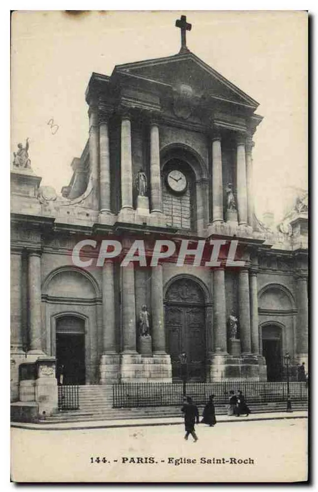 Paris - Igreja de São Roque — Bilhete postal antigo n°144, editor não visível - Frente