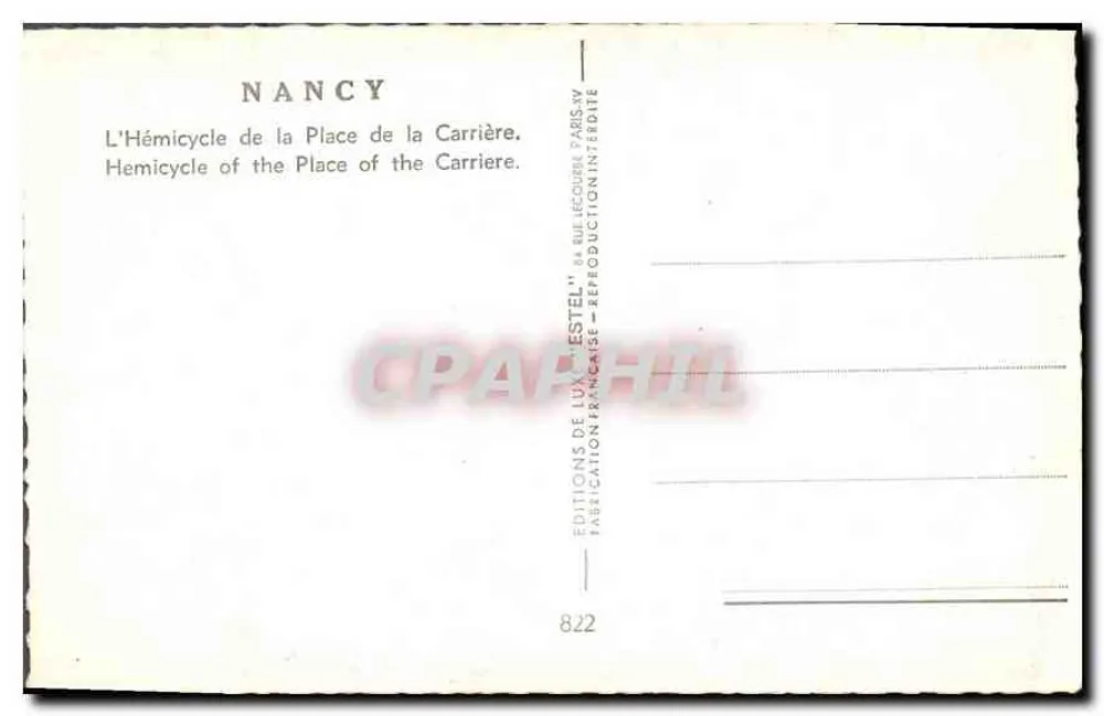 Nancy — Der Hemicycle der Place de la Carrière — Estel - Rückseite