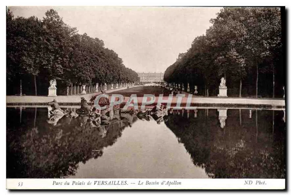 Park des Schlosses VERSAILLES — Der Bassin von Apollo — ND Fotografie - Vorderseite