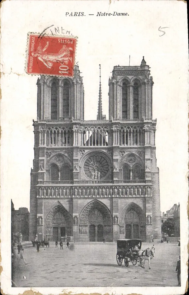 Paris — Notre-Dame — éditeur imprimeur non visible, n° de série 5 - Frente
