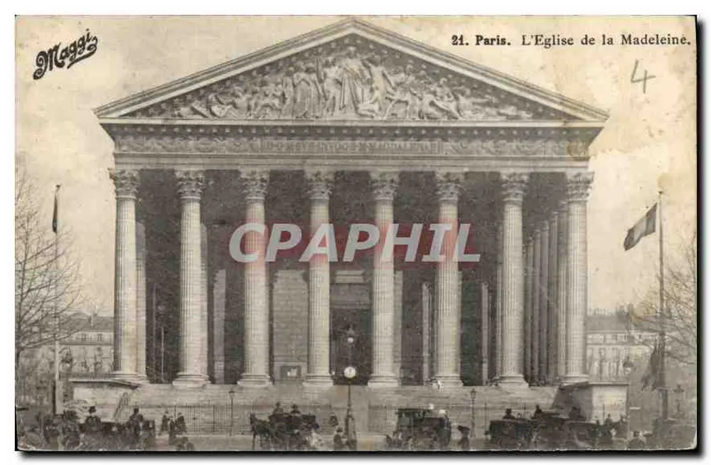Paris. Die Kirche der Madeleine — Verlag Maggi, n° 21 - Vorderseite