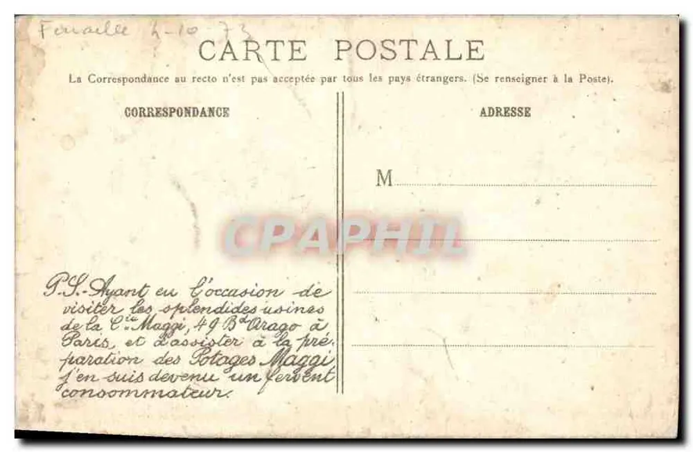 Paris. Die Kirche der Madeleine — Verlag Maggi, n° 21 - Rückseite