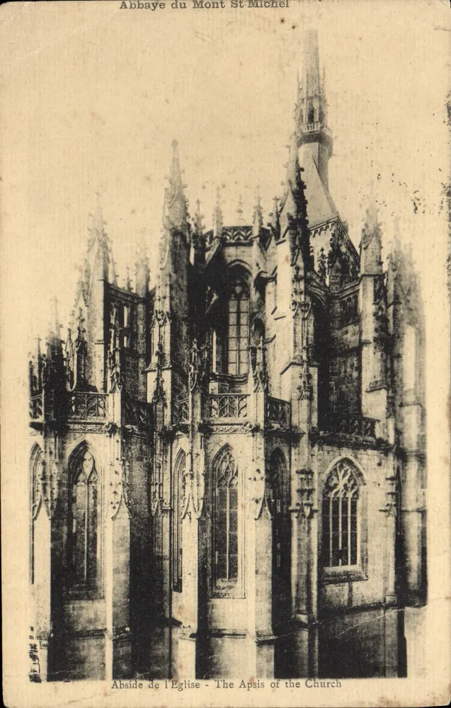 Abadia do Monte Santo Michel — Abside da Igreja — editor Monuments Historiques, Paris, número de série não visível - Frente