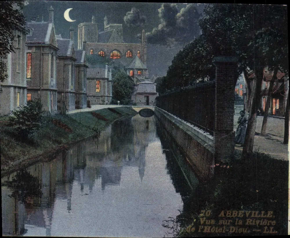 Abbeville — Vista sobre o Rio do Hôtel-Dieu — L.L. n°20 - Frente