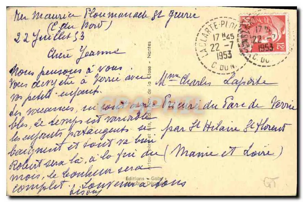 PLOUMANAC'H (C.-du-N.) — Oratorium Sint Guirec — SABY - Achterkant