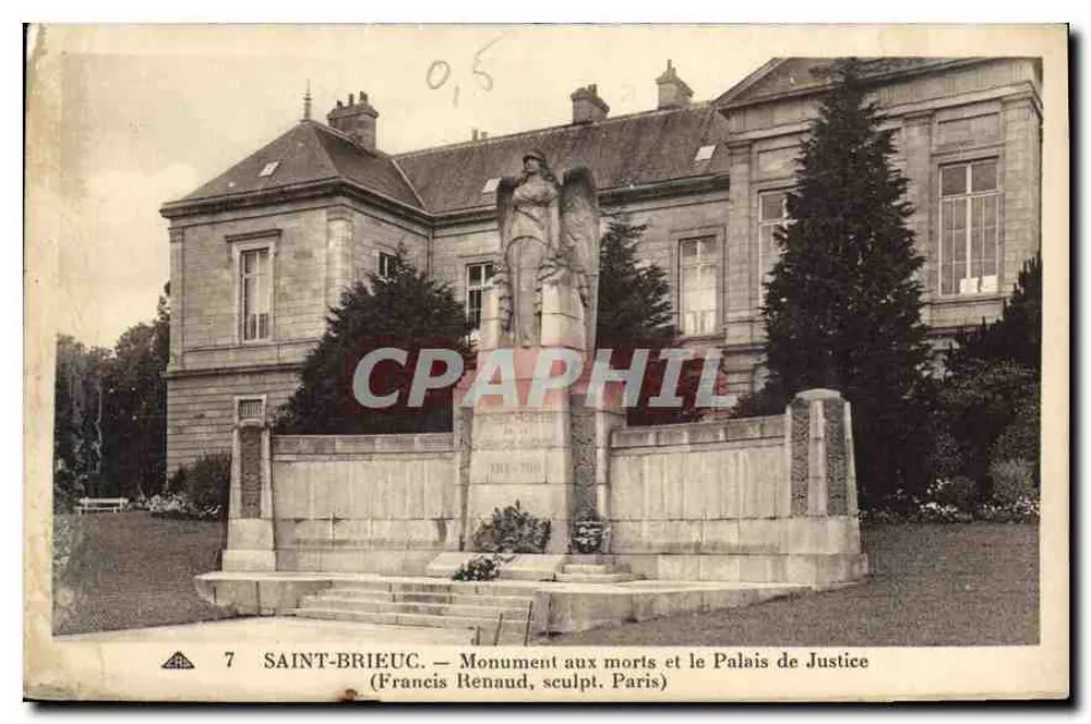 Saint-Brieuc — Gedenkstein für die Toten und das Palais de Justice — (Francis Renaud, Bildhauer, Paris) - Vorderseite