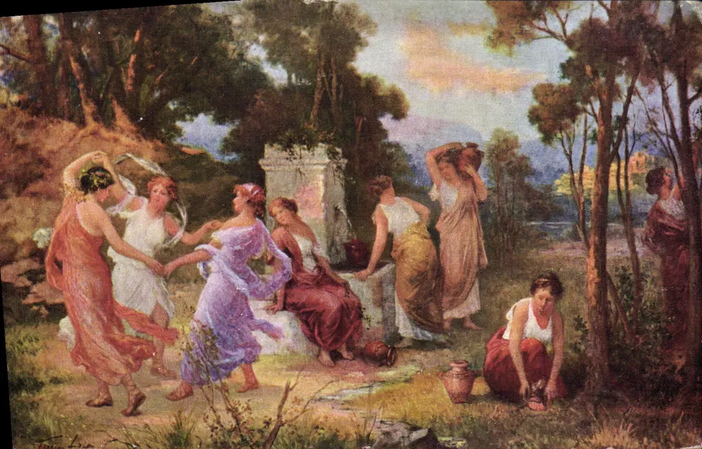 Tänzerinnen am Brunnen — Werk von François Lafon — Serie 545 — Edition Paris - Vorderseite
