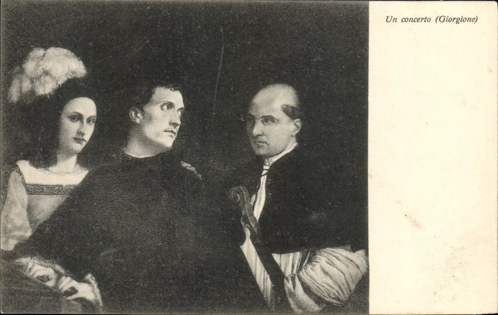 Een concerto (Giorgione) — reproductie van een schilderij — serie 762 - Voorkant