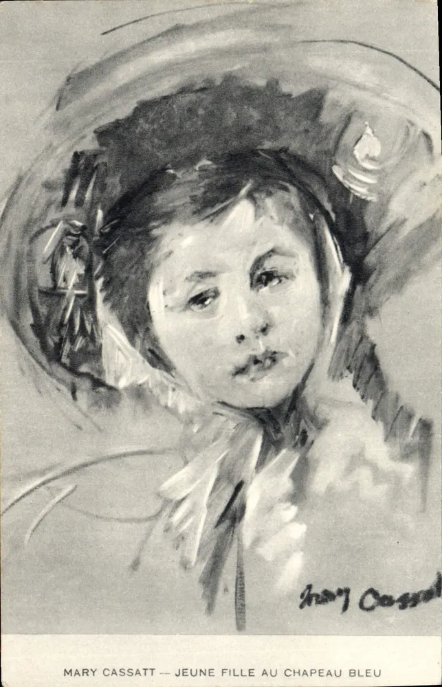 Mary Cassatt — Mädchen mit blauem Hut — Mary Cassatt - Vorderseite