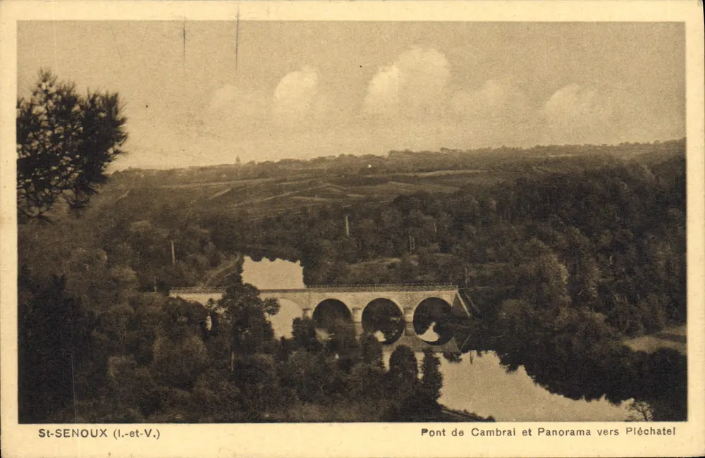 St-SENOUX (l.-et-V.) — Ponte de Cambrai e Panorama em Direção a Piéchatel — editor desconhecido - Frente