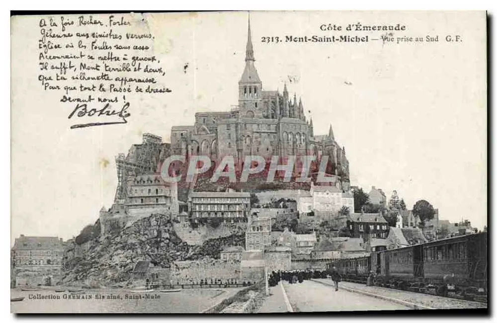 Antike Ansichtskarte Mont-Saint-Michel — Ansicht vom Süden — G.F. — Côte d'Émeraude 2313 - Vorderseite