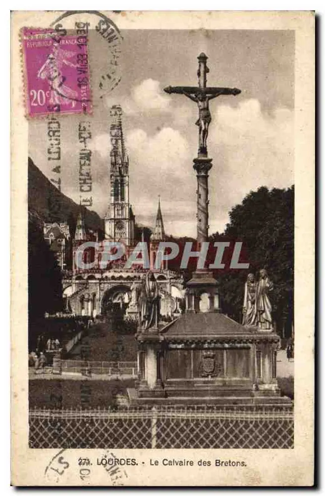 Lourdes - O Calvário dos Bretões — editor G. Alexandre des Arts Physiocoïdiques, Strasbourg, n° 273 - Frente