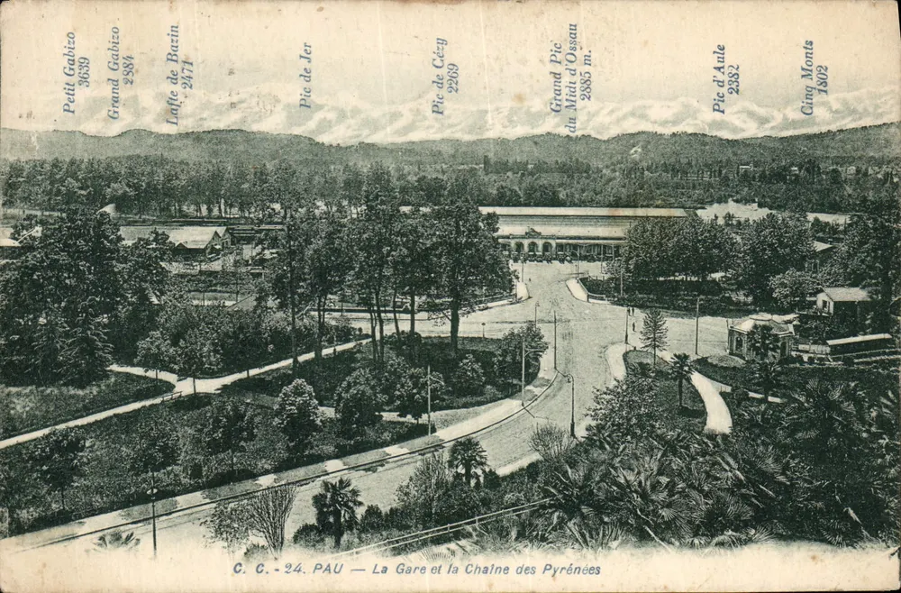 PAU — Die Station und die Pyrenäen — C.C. 24 - Vorderseite