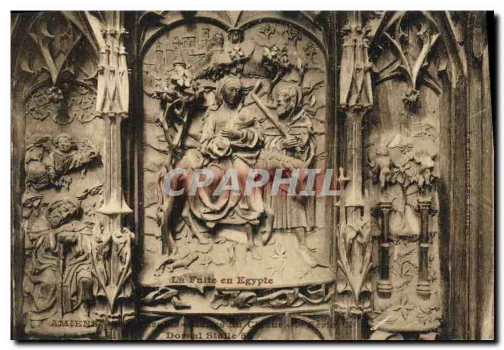 A Fuga para o Egito — Amiens, catedral — Dorval Stalle 3 - Frente