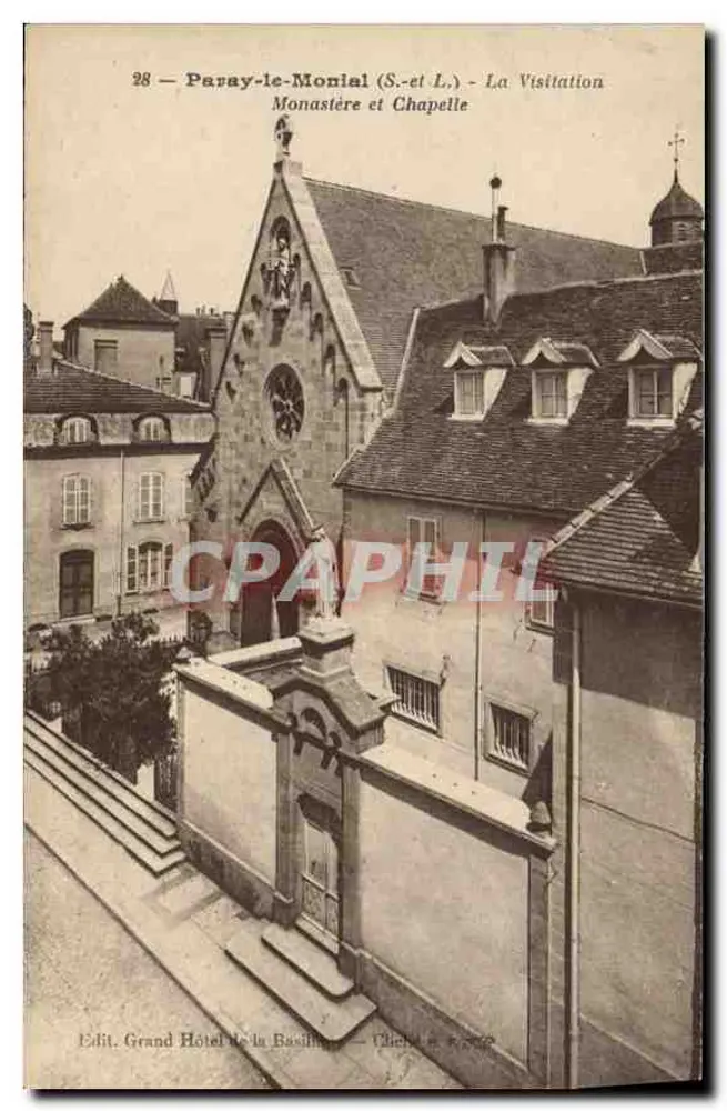Paray-le-Monial (S.-et-L.) — Die Visitation, Kloster und Kapelle — Grand Hôtel der Basilika, Châlons - Vorderseite