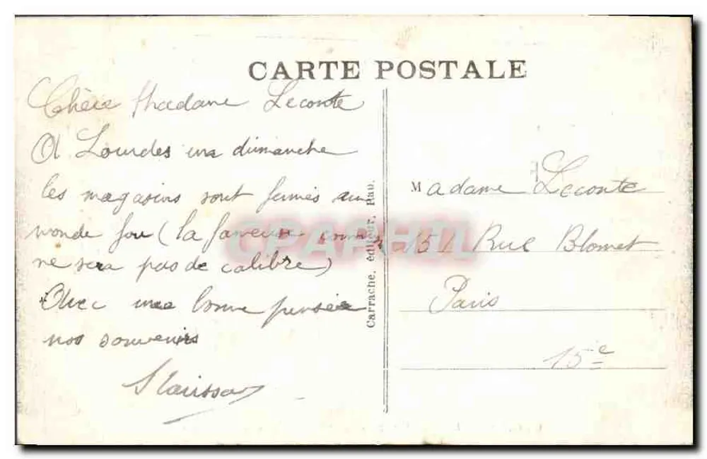 Lourdes — Face Noroeste do Castelo — C.C. Lourdes - 89 - Verso