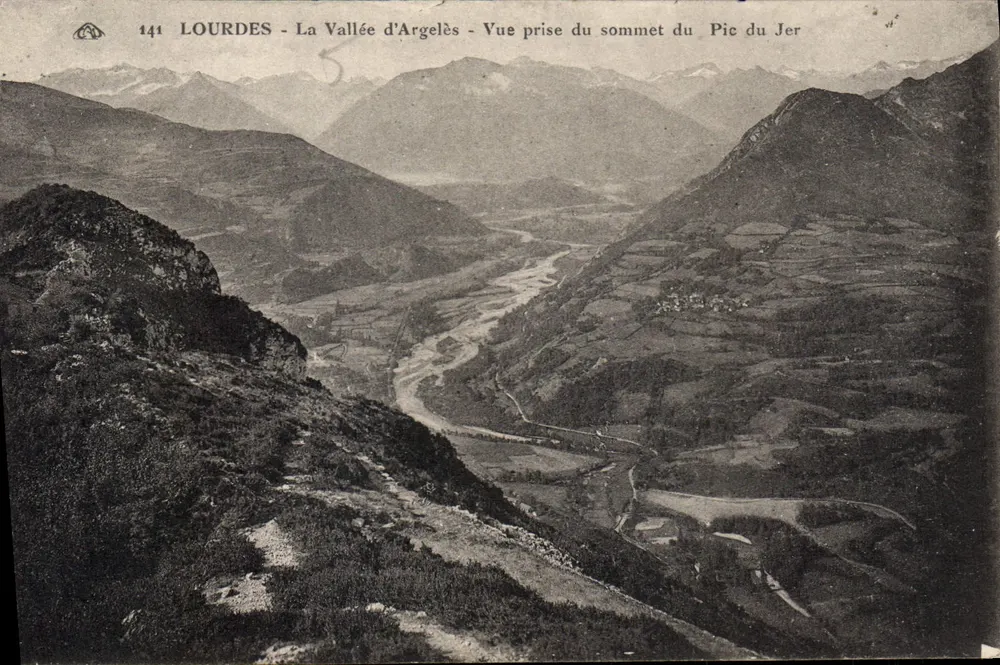 Lourdes - Die Tal von Argelès - Aussicht vom Gipfel des Pic du Jer - Vorderseite
