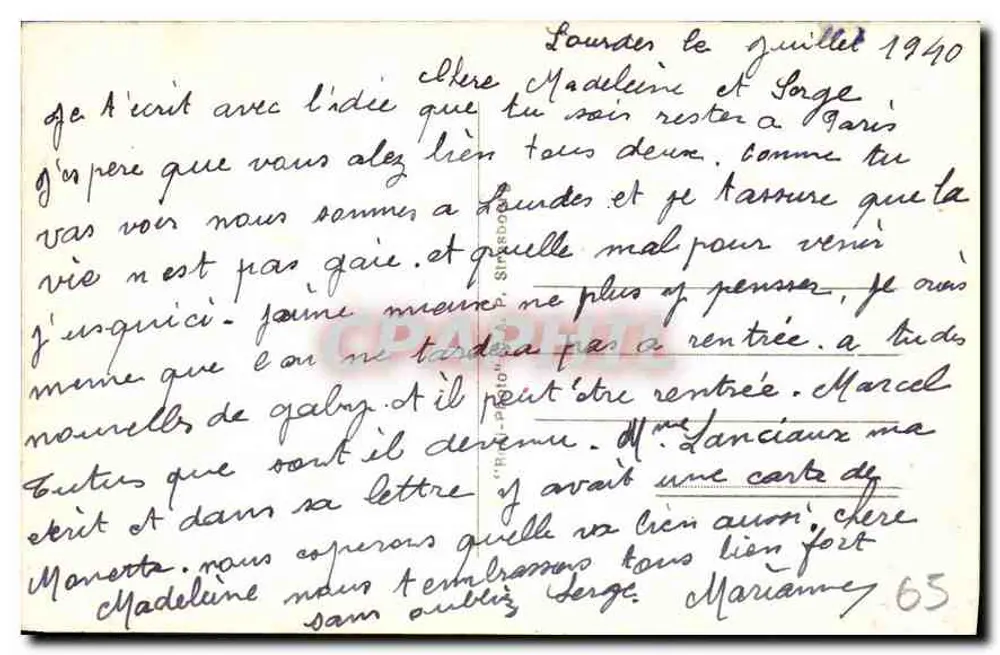 Lourdes — Das befestigte Schloss und die Berge — C.A.P. 94 - Rückseite