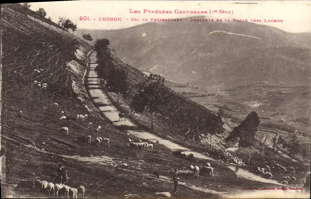 Luchon - Col de Peyresourde - Abstieg der Straße nach Luchon — Les Pyrénées Centrales (1ère Série) n°501 - Vorderseite
