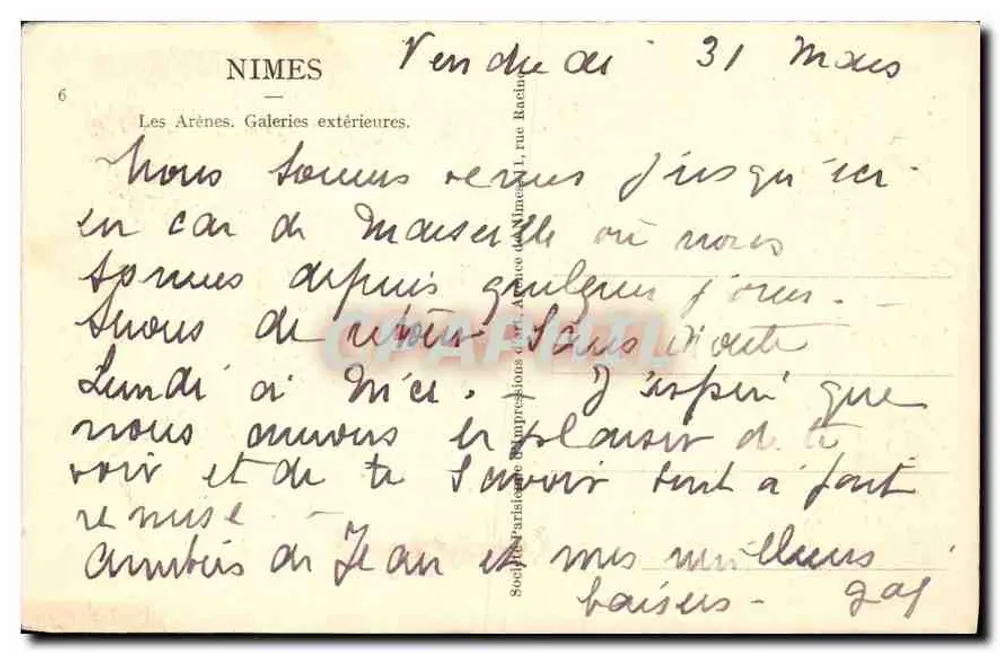 Nîmes — As Arênes. Galerias externas — n°6 - Verso