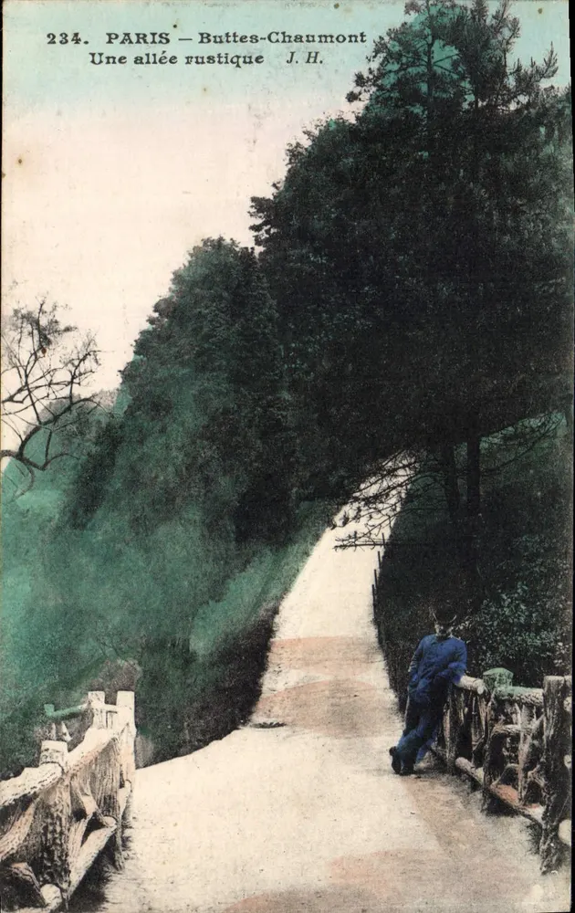 PARIS — Buttes-Chaumont — Uma trilha rústica — J.H. n°234 - Frente