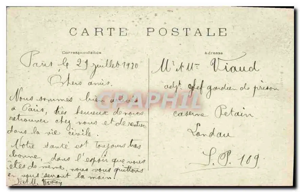 PARIS — Buttes-Chaumont — Uma trilha rústica — J.H. n°234 - Verso