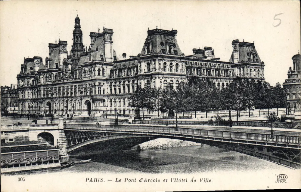 Paris — Der Pont d'Arcole und das Rathaus — JND Phot. - Vorderseite