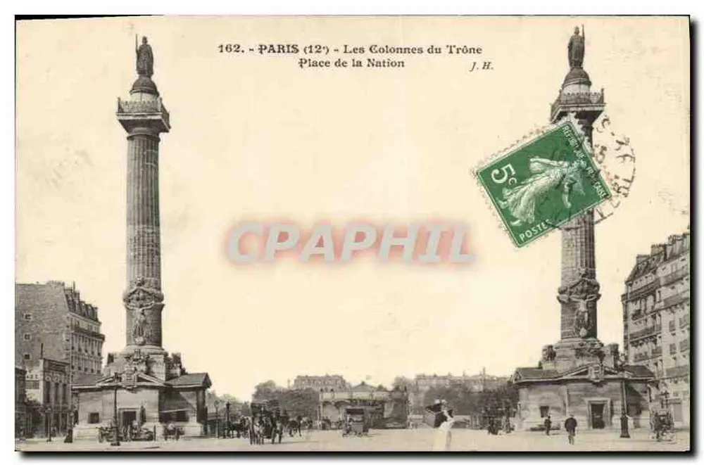 Paris (12) - Die Thronpfeiler - Place de la Nation - J.H. - Nr. 162 - Vorderseite