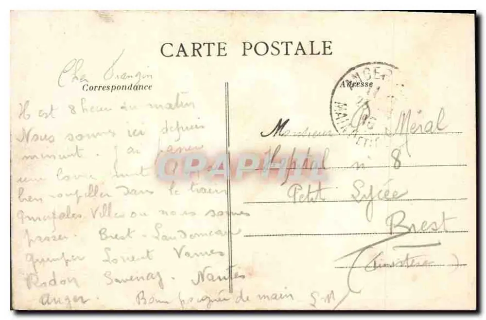 Angers — Katastrophe am Pont de la Basse-Chaine während des Durchgangs der 11. Leichten Infanterie (16. April 1850) — L.V., phot. - Rückseite