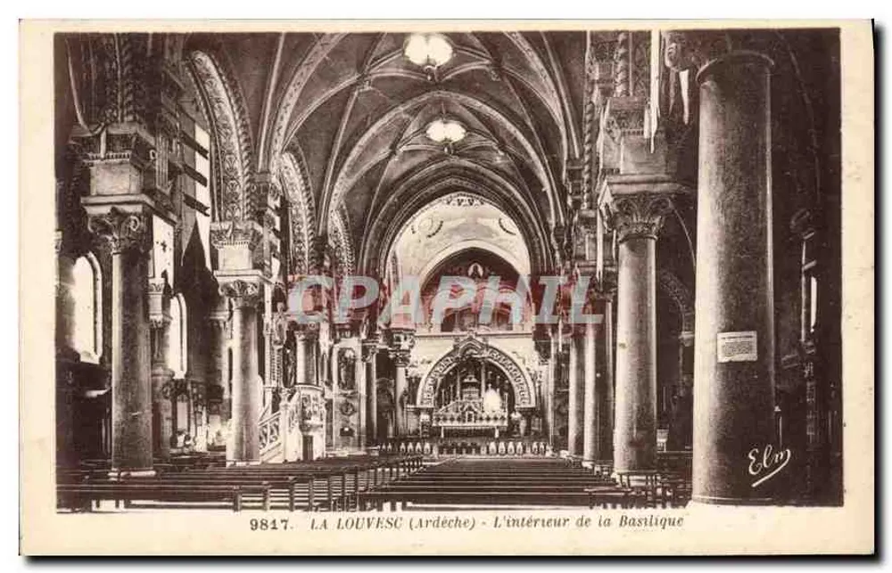 La Louvesc (Ardèche) — Innenansicht der Basilika — Verlag Ely, Nr. 9817 - Vorderseite