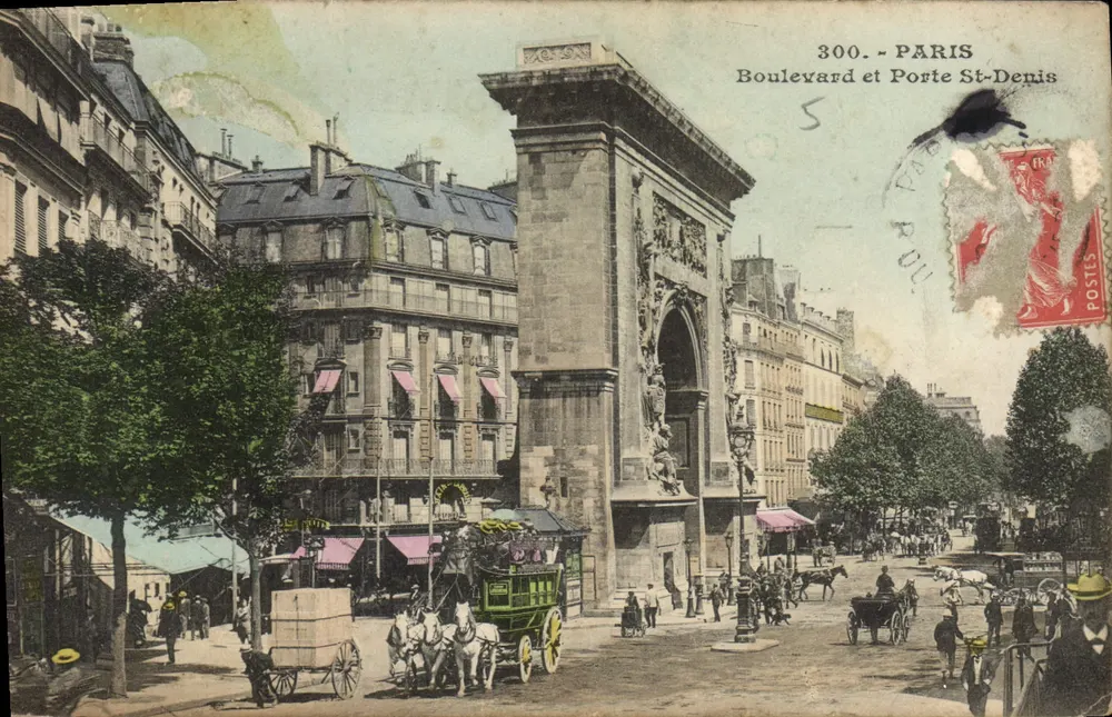 Paris - Boulevard e Porta Saint-Denis — editor desconhecido, n° 300 - Frente