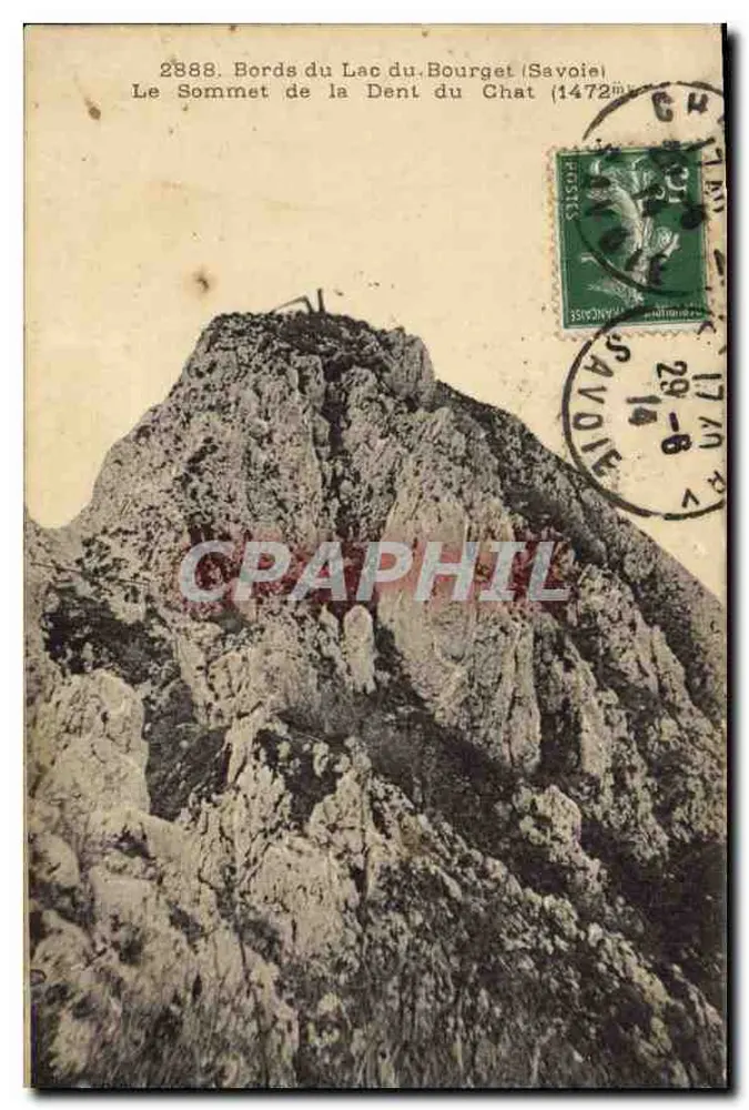 Ufer des Sees Bourget (Savoie) — Gipfel der Dent du Chat (1472m) — Verlag nicht sichtbar - Vorderseite