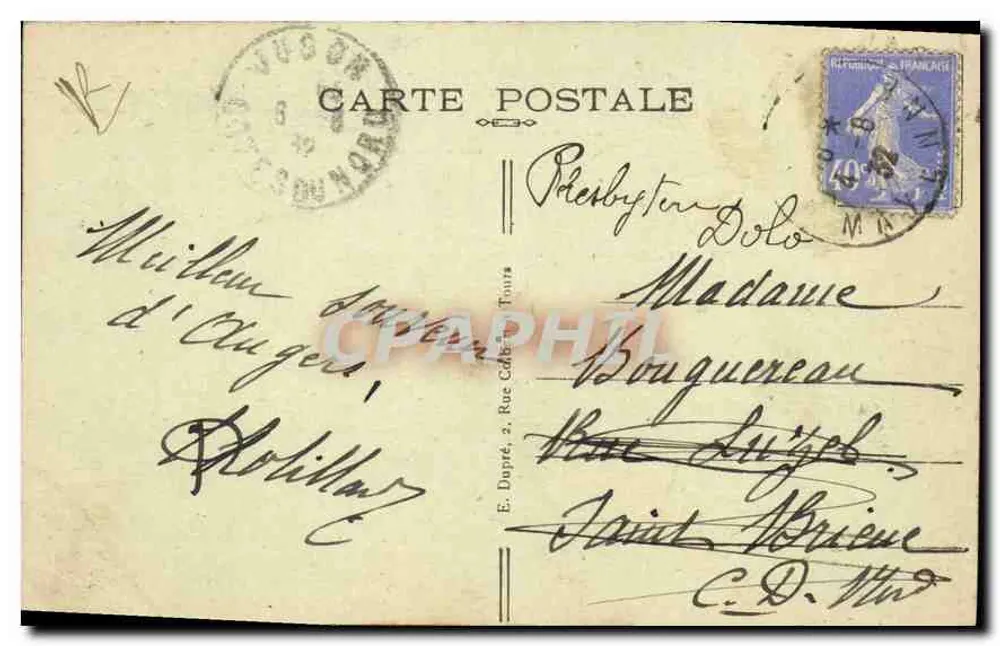 Angers (M-et-L.) — O Castelo e Estátua do Rei René — A. P. - Verso