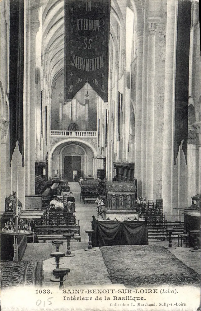 Saint-Benoît-sur-Loire — Interior da Basílica — Coleção L. Marchand, Sully-s-Loire - Frente