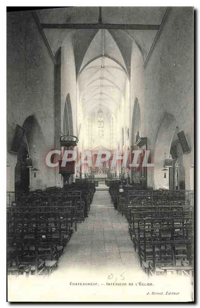 Châteauneuf — Interior da Igreja — J. Grivolt, Editor - Frente