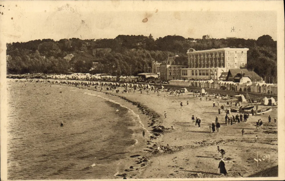 Animierte Strandansicht in Valence-sur-Rhône — Blick auf die Küste — Éditions d'Art Yvon, n° 35 - Vorderseite
