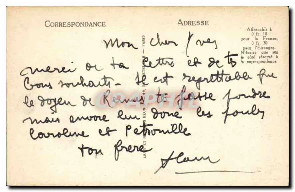 Paris - Notre-Dame - Chimères - ND - n°243 - Verso