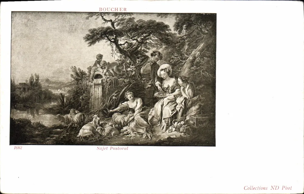 Tema Pastoril — gravura de Boucher — Coleções ND Phot, n° 1002 - Frente