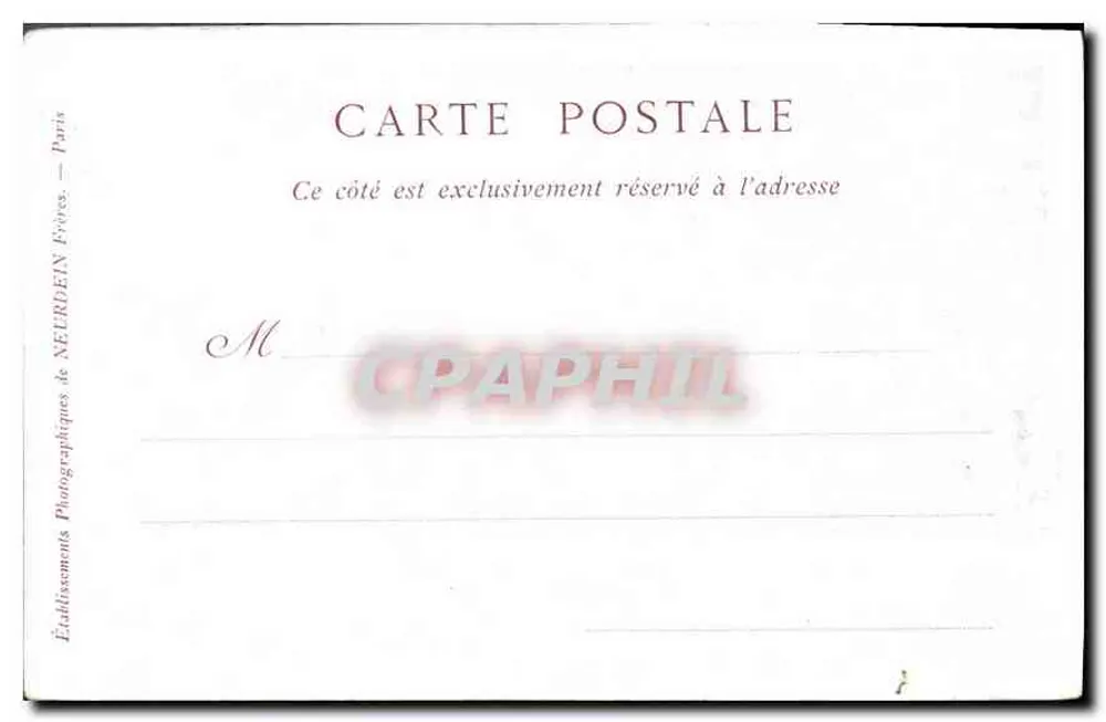 Tema Pastoril — gravura de Boucher — Coleções ND Phot, n° 1002 - Verso