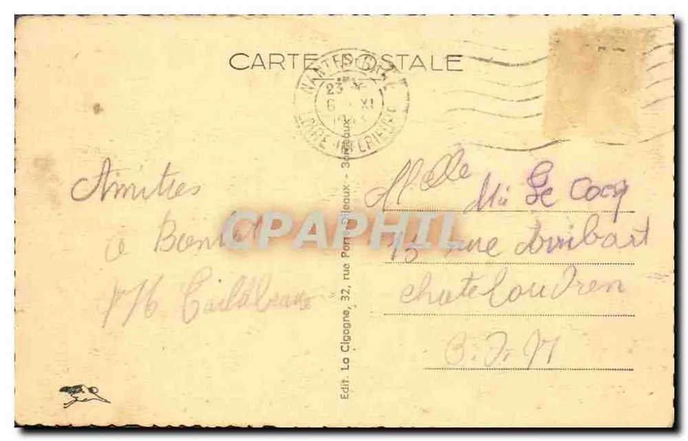 Bordeaux — A Catedral de São André — Editor La Cigogne, n° 110 - Verso